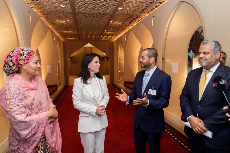 Minister at reception marking refurbishment of Oman Walk at the UN