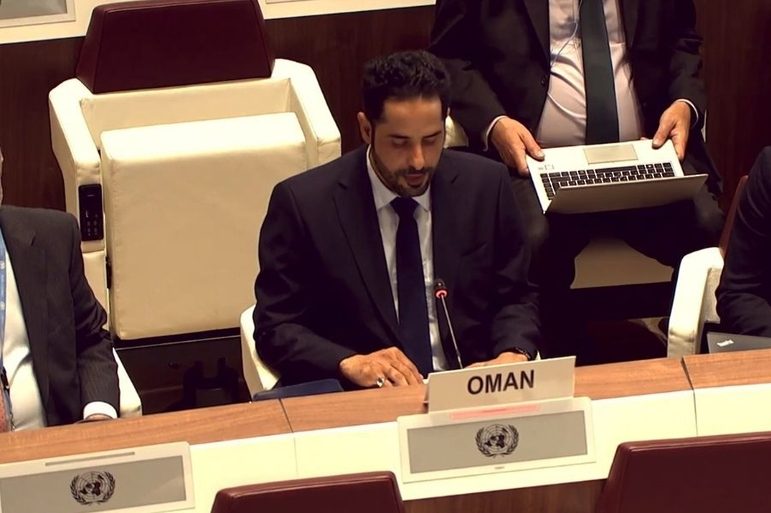 The Sultanate of Oman stresses that achieving a nuclear-weapon-free zone in the Middle East enhances security and stability during a speech at the United Nations